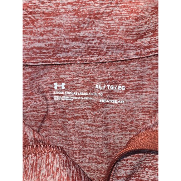 Under Armour Womens HeatGear Loose Fit Quarter-Zip XL Red Heather - Picture 5 of 9